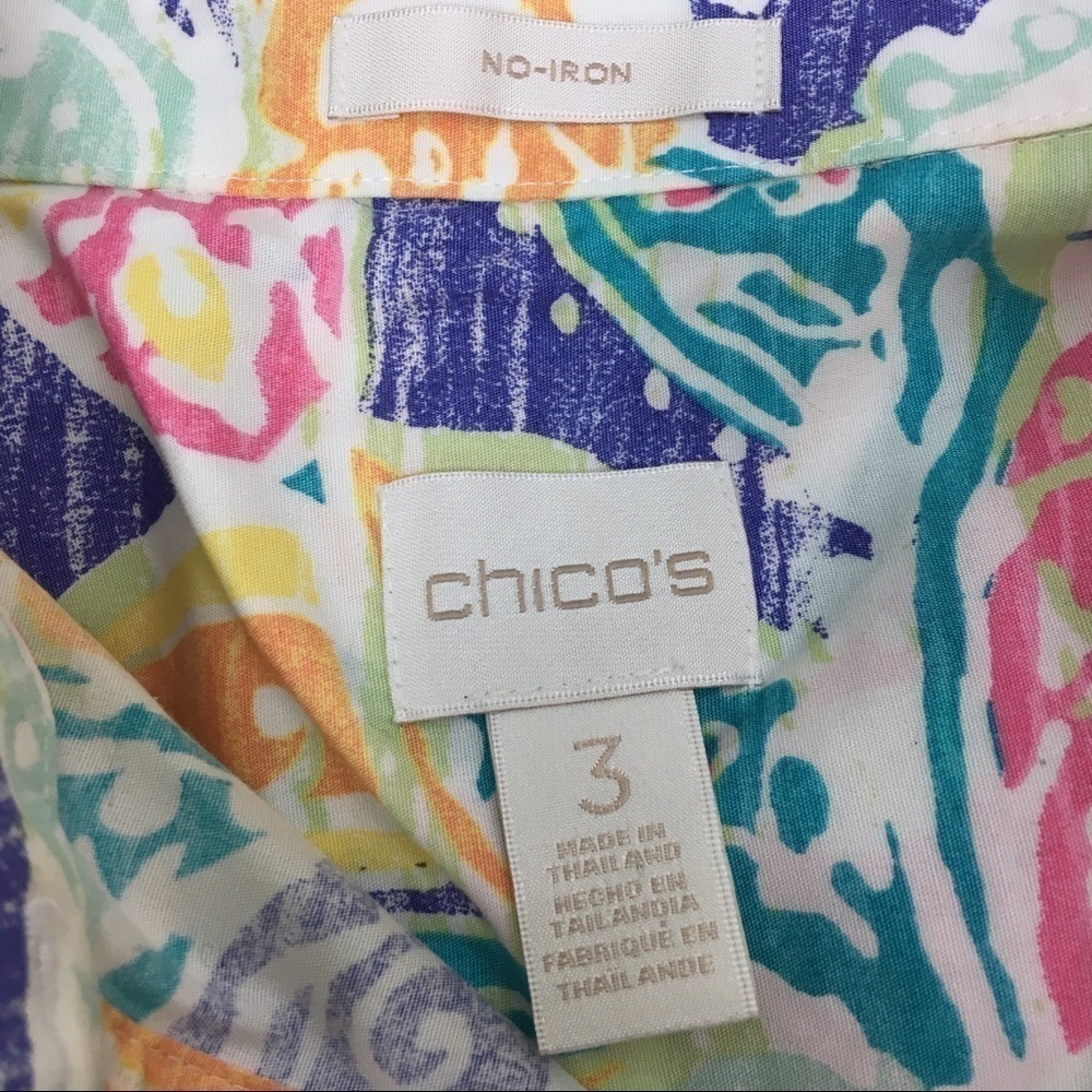 Chico’s Shacket Top Button Front Tie Front No Iro… - image 8